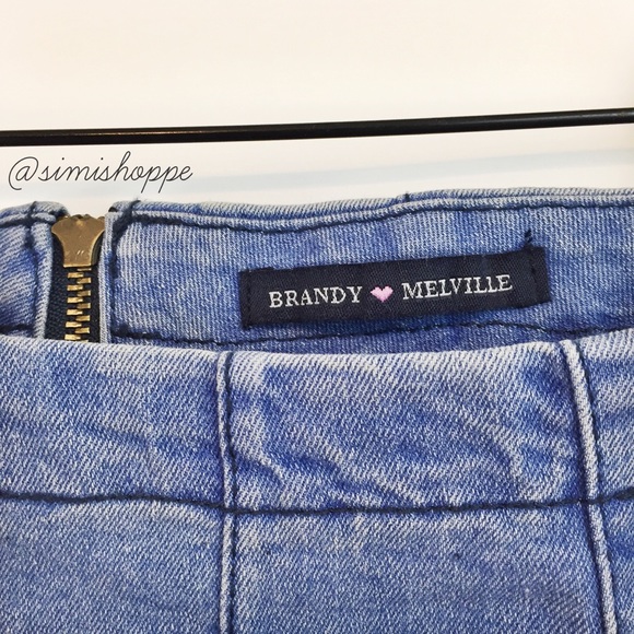 NEW RARE Brandy Melville Blue Denim Justina Skirt - Picture 5 of 8